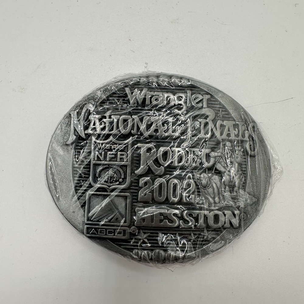 VTG New 2002 Hesston Wrangler National Finals Rodeo NFR - Youth Size Belt Buckle